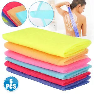 6x Exfoliating Wash Cloth Nylon Japanese Korean Bath Towel Body Back Skin Scrub - Picture 1 of 9