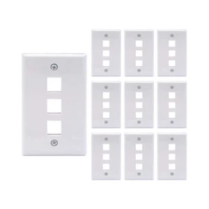 10 Packs Wall Plate 3 Port White Unbreakable Toggle Outlet Cover - Picture 1 of 6