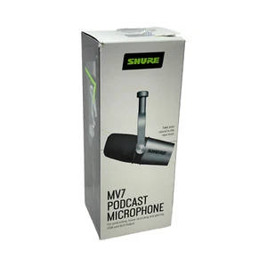 Micrófono dinámico de podcast Shure MV7 USB/XLR con salida de auriculares incorporada - Imagen 1 de 3