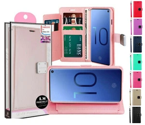 Premium Doble Plegable Ranuras para Tarjetas Billetera Cubierta Cartera Coase para Samsung Galaxy S10 Plus - Imagen 1 de 17