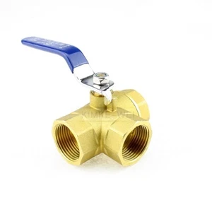 1" Brass 3 Way Ball Valve Full L-Port FemaleThread for Water, Oil, Gas New - Picture 1 of 7