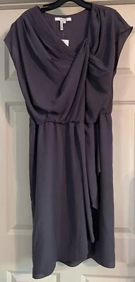 $148 Max And Cleo Classic V Neck Draped Size L Wrap Elastic Waist Pullover Dress - Image 1 of 4