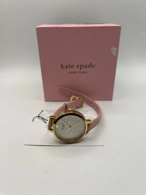Reloj Pulsera Kate Spade New York Metro KSW9003 Mujer Estuche Dorado Correa Cuero Rosa Foto 1 de 4