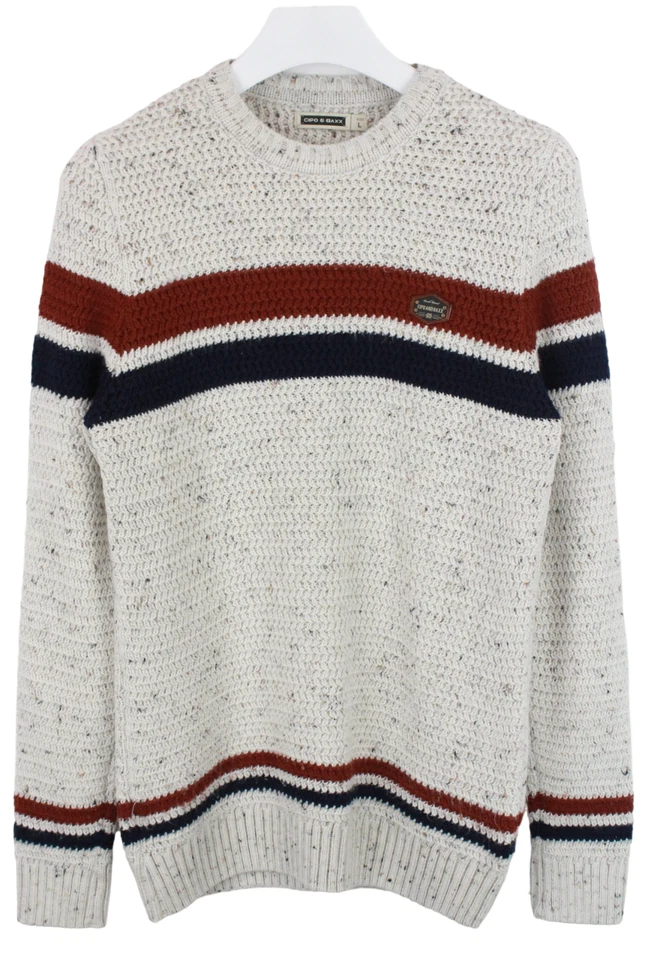 Suéter tejido elástico cuello redondo M Cipo & Baxx para hombre Foto 1 de 4