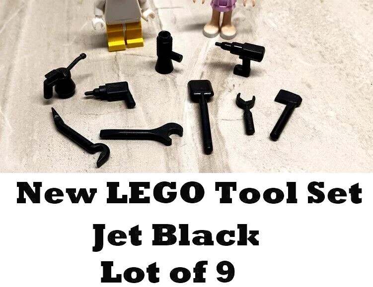 Nuevo Juego de Herramientas LEGO TODO NEGRO Manijas Canta de Aceite Llaves Palanca Taladro Impacto Foto 1 de 1