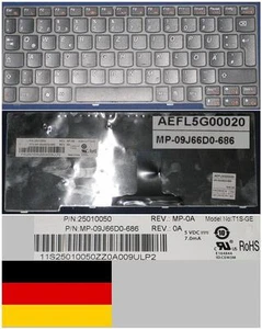 German Qwertz Keyboard LENOVO IdeaPad S10-3 S10-3S S10-3T MP-09J66D0-686 Black - Picture 1 of 1