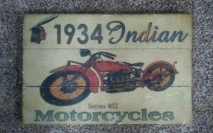 Insegna Moto 1934 Legno Uomo Grotta Casa Garage Negozio Decorazione - Foto 1 di 3