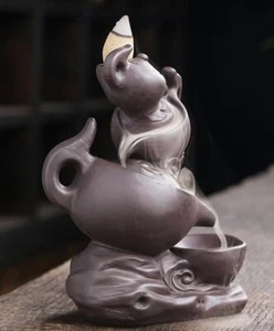 TEAPOT BACKFLOW INCENSE BURNER CONES HOLDER WATERFALL EFFECT MIXED SCENTS TEACUP - Picture 1 of 9