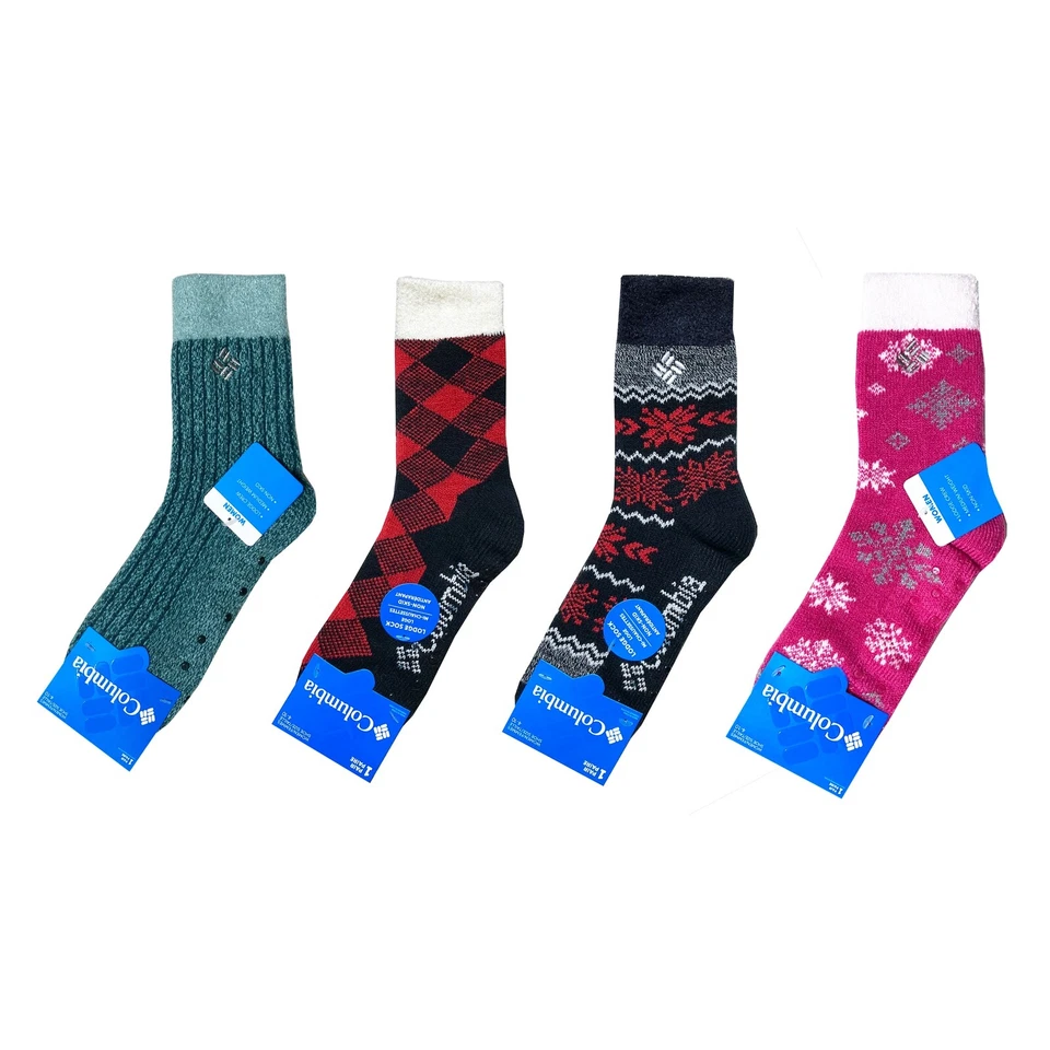 Calcetines Columbia Zapatilla Suave Agarre Difuso Lodge 1pr Crew Doble Capa Foto 1 de 1