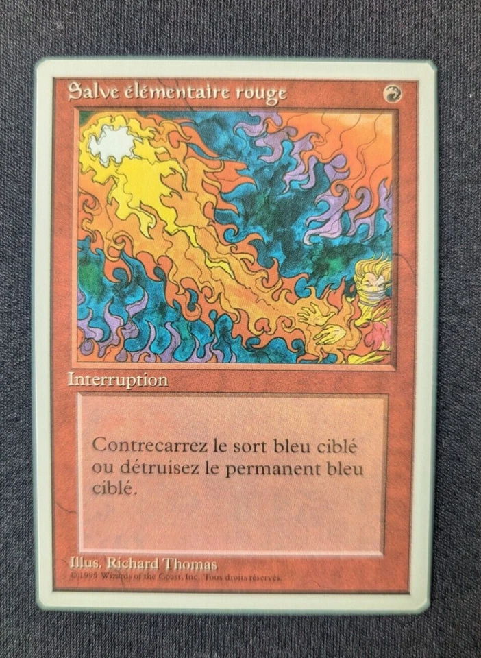 Magic Mtg French White Border Red Elemental Blast   near mint - Image 1 of 1