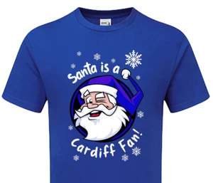 Kinder Weihnachtsmann ist ein Cardiff Fan! Tshirt Fanmade Merchandise City KINDER - Bild 1 von 6