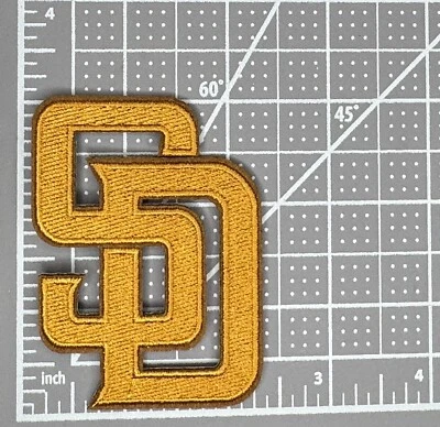 San Diego Padres Gold SD Team Logo Embroidered 3in Iron / Sew-On Patch - Image 1 of 2