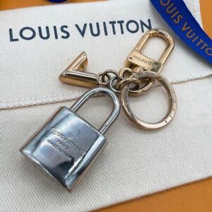 Louis Vuitton Kaleido V M67376 Keyring chain Bag Charm Padlock Gold silver Auth