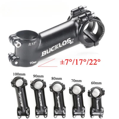 Ultralight Bike Stem 7/17/22 Degree Road MTB Bicycle Stem 60/70/80/90/100mm  - Image 1 of 4