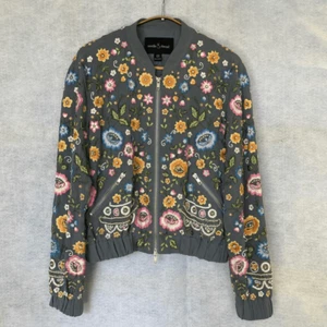 Chaqueta bomber bordada con cuentas Needle & Thread de Anthropologie talla 6 - Imagen 1 de 10
