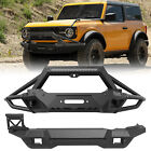 3 In 1 Front Bumper +Rear Bumper For Ford Bronco 2021-2023 Protector Black Steel Ford Probe