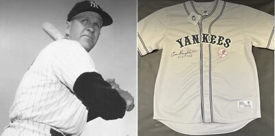 RARE Enos Slaughter (died 2002) HOF 1985 PSA/DNA New York Yankees Signed Jersey - Image 1 of 4