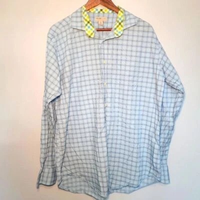 Jack Stone By Thomas Dean Blue Plaid Long Sleeve Button Down Dress Shirt Size XL - Image 1 of 4