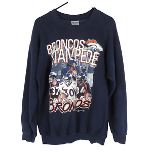 Vintage Denver Broncos Sweatshirt Unisex Adult Size Large Blue
