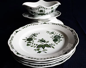 Hutschenreuther 4 Ess- Speiseteller + 1 Sauciere Maria Theresia Schlossgarten - Bild 1 von 2