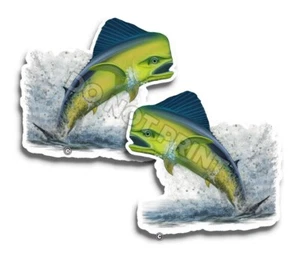 Pegatinas de vinilo Mahi Mahi PESCA NATURALEZA excelentes calcomanías de animales al aire libre c35008 2 un. - Imagen 1 de 2