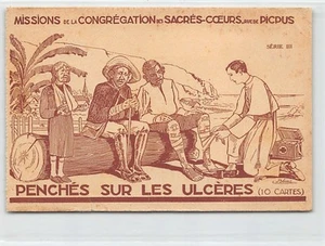 Hawaii - MOLOKAI - Leper Colony - Missionary bending over the ulcers of a leper - Picture 1 of 2