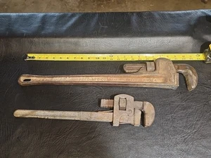 **BUNDLE** USA Made Heavy Duty Pipe Wrenches 24" Reed RW24 & PEXTO 18" - Picture 1 of 4