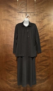 Set giacca e maxi abito vintage anni 90 Talbots 2 pezzi donna M grigio maglia rayon USA - Foto 1 di 19