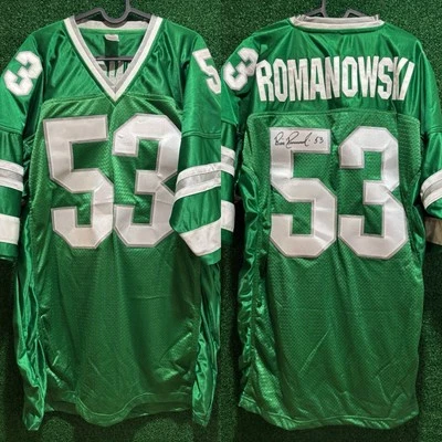 Philadelphia Eagles Bill Romanowski #53 Signed Auto Custom Kelly Green Jersey - Image 1 of 4