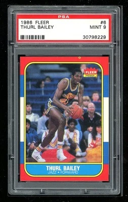 1986-87 Fleer #6 Thurl Bailey PSA 9 - Image 1 of 2