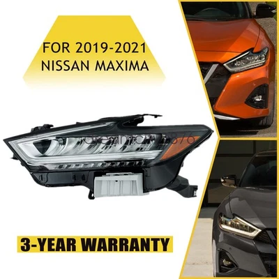 Headlight LED Housing Chrome For Nissan Maxima 2019 2020 2021 Driver Left Side - Image 1 of 4