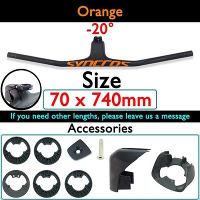 -20 Degree Integrated Carbon Handlebar MTB XC Flat T-Bar Shape Bicycle Handle - Image 1 of 4