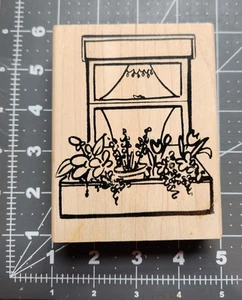 Caja de flores de ventana dibujada sello de goma peine envío B15 - Imagen 1 de 6