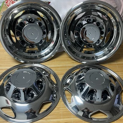 GMC Sierra 3500HD 2011~24 17" Juego de simulador de doble rueda de acero inoxidable Foto 1 de 4