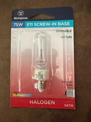Westinghouse 75W E-11 screw in base dimmable mini-can base NIP  - Image 1 of 2
