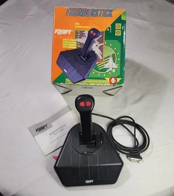 VTG 1992 Kraft Systems THUNDERSTICK Gaming Joystick PC Video Game Control 15 Pin - Image 1 of 4