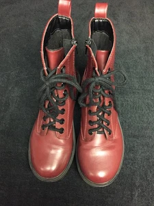 Soda rotbraune Kampfstiefel Größe 8,5 weite Schnürung seitlicher Reißverschluss zum Reparieren - Bild 1 von 18