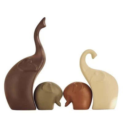 EABOSON Ceramic Modern Art 4 Pcs Elephant Statue Decorations for Home, Office, - Image 1 of 4