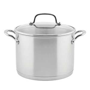 8-Quart Stainless Steel Stockpot with Lid, 3-Ply Brushed Finish - Picture 1 of 12