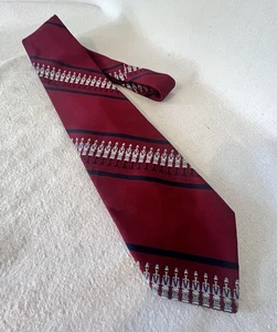 Corbata de cuello vintage años 50 60 Qiana roja con juguete soldados 56x3,5 ancha retro genial - Imagen 1 de 6