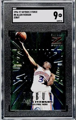 ALLEN IVERSON 1996-97 Skybox Z Force Zebut #8 HOF (RC) ROOKIE SGC 9 MT *POP 4* - Image 1 of 2