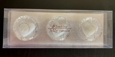 Juego de 3 velas flotantes en forma de corazón transparente Foto 1 de 3