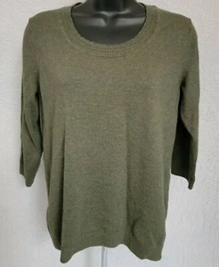 Banana Republic Women Sweater Shirt Top Blouse Size M Petite Green Cashmere Wool - Picture 1 of 12