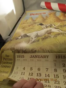Calendario Pubblicitario Munizioni Peters 1915 Riproduzione Nuovo Laminato - Foto 1 di 8