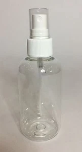 Empty 100ml PET Clear Plastic Boston Bottle And White Atomiser Spray ANY AMOUNT - Picture 1 of 1