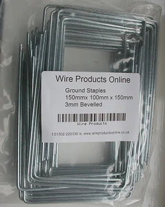 GARDEN GALVANISED Metal Ground Pegs Pins Staples for Weed Control Fabric 100 - Picture 1 of 2