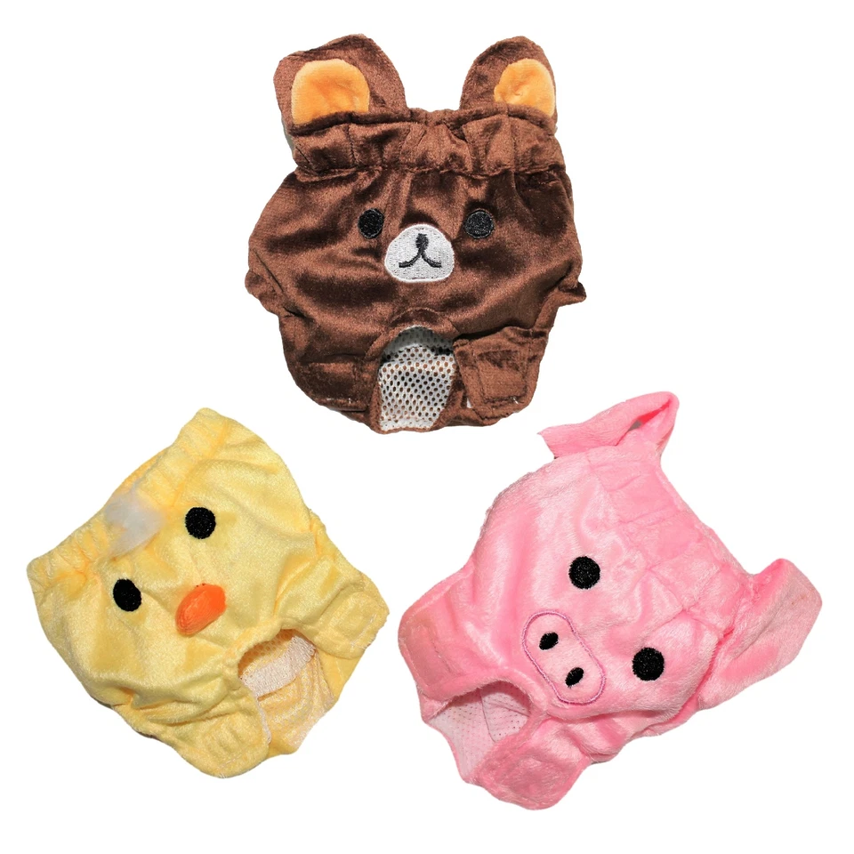 Lindo pañal para cachorro pantalones sanitarios mujer niña para perros pequeños oso, pollito, cerdo Foto 1 de 4