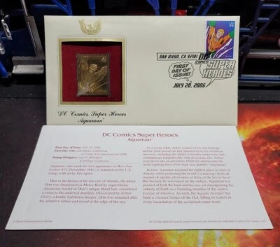 SDCC. 2006 DC Comics Super Heroes. First day of issue Stamp. Aquaman July 2006. - Image 1 of 4