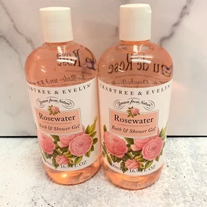 Crabtree & Evelyn Rosewater Bath & Shower Gel 16.9 oz Bottle Lot of 2 - Picture 1 of 2