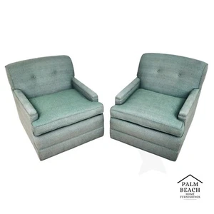 MCM Carr & Company Lounge Chairs Swivel Low Profile Pair - Picture 1 of 12